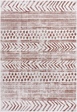 Dywan na taras 200x290cm -NORTRUGS BIRI brązowo kremowy dywan,dwustronny, zewnętrzno-wewnętrzny sznurkowy, płasko tkany