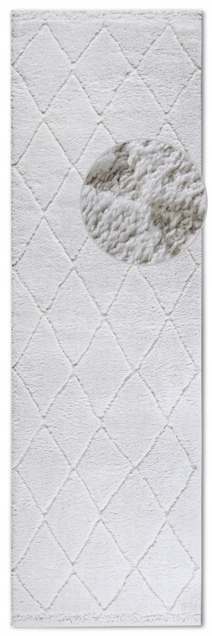 Dywan do salonu 80x120cm, ELLE DECOR PEROTIN, kremowy wycinany wzór 3D