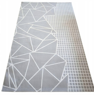 Ekskluzywny gruby Dywan SETA HALI, pluszowy wzór loftowy do salonu 160x230cm,kremowo szary