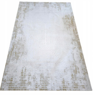 Ekskluzywny gruby Dywan SETA HALI, pluszowy wzór loftowy do salonu 160x230cm,kremowo beżowy