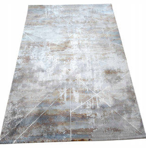 Ekskluzywny gruby Dywan SETA HALI, pluszowy wzór loftowy do salonu 160x230cm,szaro kremowo beżowy