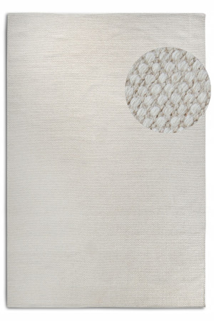 DYWAN naturalny z wełny 120x170cm, Elle DECOR Pradesh Linen w kolorze kremowym