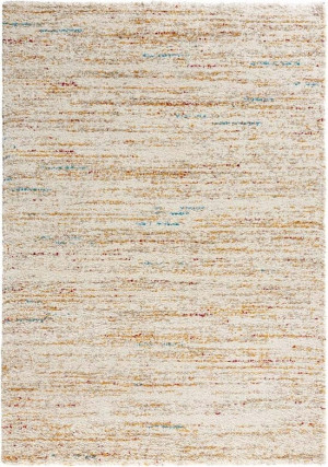 Dywan Shaggy kremowy w paski wielokolorowy Mint Rugs Hochflor chic 80x150