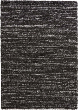 Dywan shaggy do salonu 80x150cm-Mint RUGS NOMADIC ,grafitowy wzór z miekki włosem