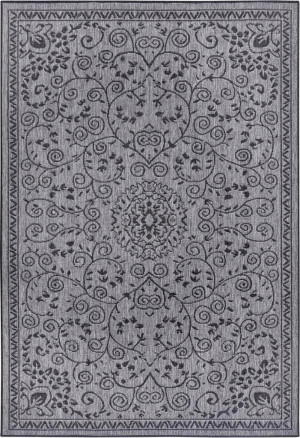 Dywan na taras 80x150cm NORTHRUGS LEYTE- grafitowo szary, dwustronny płasko tkany,zewnętrzno-wewnętrzny