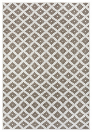 Dywan na taras 160x230cm NORTHRUGS NIZZA- beżowo kremowy, dwustronny płasko tkany,zewnętrzno-wewnętrzny