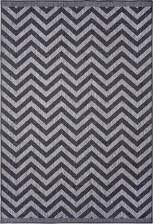 Dywan na taras 80x150cm NORTHRUGS PALMA- grafitowo szary, dwustronny płasko tkany,zewnętrzno-wewnętrzny