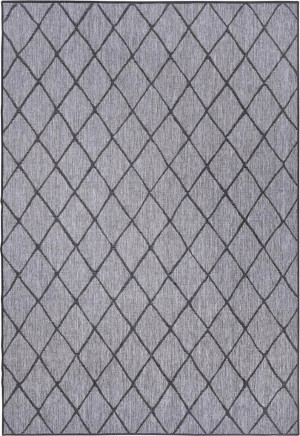 Dywan na taras 160x230cm Northrugs MALAGA- czarno grafitowy, dwustronny płasko tkany,zewnętrzno-wewnętrzny