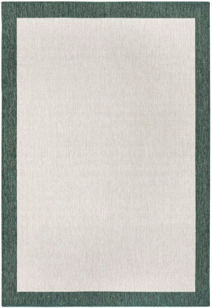 Dywan na taras 160x230cm Northrugs PANAMA- zielono kremowy, dwustronny płasko tkany,zewnętrzno-wewnętrzny