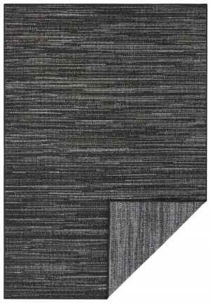 Dywan na taras 80x150cm ELLE DECORATION GEMINI- czarno kremowy, dwustronny płasko tkany,zewnętrzno-wewnętrzny