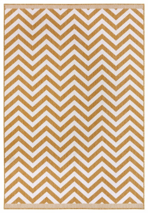 Dywan zewnętrzno-wewnętrzny na taras 120x170cm,dwustronny ,sznurkowy NORTHRUGS PALMA, żółto kremowy , płasko tkany