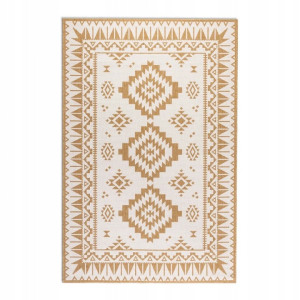Dywan na taras 160x230cm ELLE DECORATION GEMINI- żółto kremowy, dwustronny płasko tkany,zewnętrzno-wewnętrzny