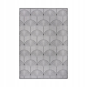 Dywan zewnętrzno-wewnętrzny na taras 240x330cm,dwustronny ,sznurkowy HANSE HOME PANGLI , czarno kremowy , płasko tkany