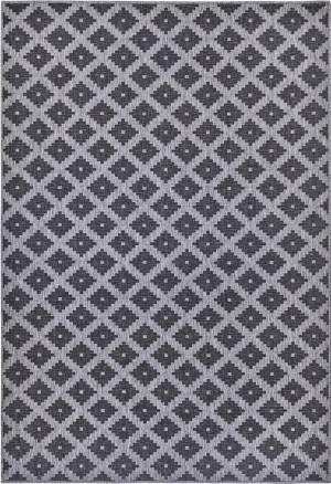 Dywan na taras 80x150cm NORTHRUGS NIZZA- czarno grafitowy , dwustronny płasko tkany,zewnętrzno-wewnętrzny