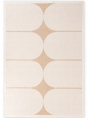 Dywan na taras 160x230cm NORTHRUGS DUET- beżowy kremowy, dwustronny płasko tkany,zewnętrzno-wewnętrzny