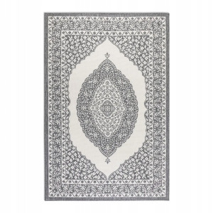 Dywan na taras 80x150cm Elle Decoration MEEKLY- szaro kremowy, dwustronny płasko tkany,zewnętrzno-wewnętrzny