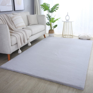 Dywan do salonu, sypialni Shaggy Pluszowy Srebrny PUFF 80x250 cm