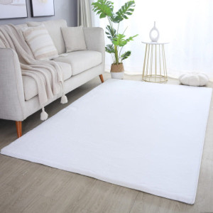 Dywan pluszowy Rabbit jak futro królika biały 80 cm x 250 cm do sypialni