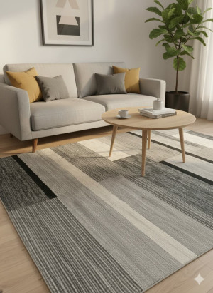 Dywan prostokątny Allegro Collection ALG-08 240x305 cm – nowoczesny wzór w odcieniach szarości