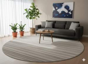 Dywan okrągły GALANT TARA CARPET 250cm jasnoszary nowoczesny