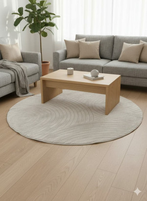 DYWAN OKRAGLY ANGEL BEIGE 160 CM NOWOCZESNY DO SALONU