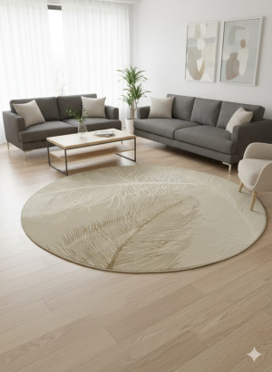 DYWAN OKRAGLY ANGEL BEIGE 160 CM NOWOCZESNY DO SALONU