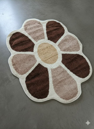 Dywan dzieciecy kwiat Premium Bukres 100x140 braz bezowy