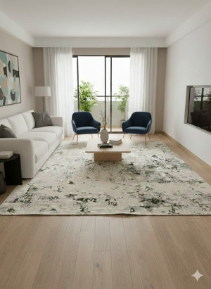 Dywan Aruna Cream Green 300x400 nowoczesny wzór 8 mm