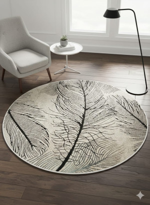 Dywan okrągły BOHO Sintelon – 160 cm (wzór liście)