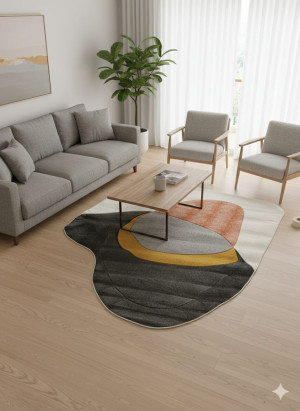 Dywan nowoczesny Coll VT 150×200cm – biały / szary / terakota
