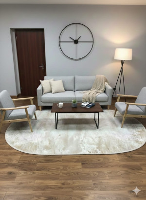 Dywan owalny 240×340cm Ocean Collection Deep Ocean 0155LA beżowy nowoczesny