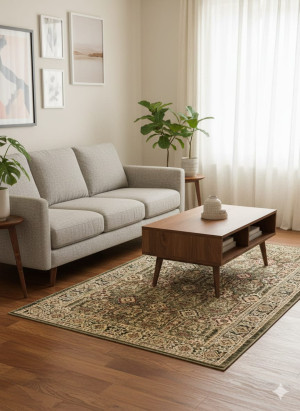 Dywan orientalny GRANADA zielony 100×160 cm | klasyczny wzór