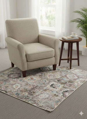 Dywan VALENTIS ANTIA orientalny beżowy 100×100cm | styl vintage