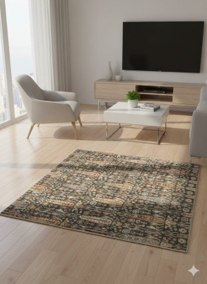 Dywan VALENTIS HOME ANTIA 100×100 cm – antracyt / wzór orientalny