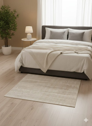 Dywan METIS 100×100 cm – beżowo-kremowy, elegancki geometryczny wzór