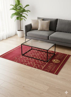 Dywan nowoczesny 80x120 cm czerwony geometryczny elegancki salon sypialnia