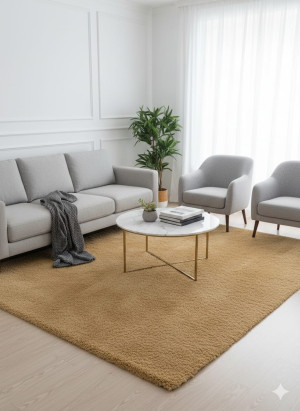 Dywan shaggy żółty 160x230 cm – jednolity, miękki, nowoczesny Velvet