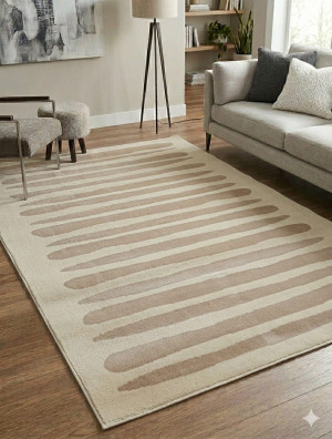 Dywan nowoczesny Ferrera 140x200 cm beżowo-taupe – minimalistyczne pasy