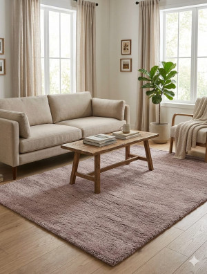 Dywan shaggy różowy / pudrowy 160x230 cm – miękki, elegancki, nowoczesny do salonu i sypialni