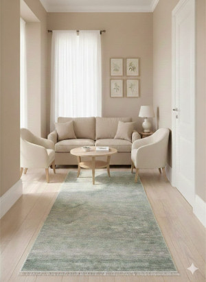 Dywan 100x150 cm zielony przecierany nowoczesny jednolity Durlar 32440D