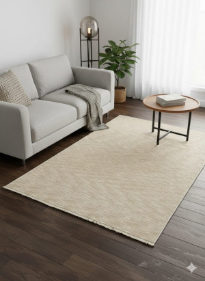 Dywan 100x150 cm kremowo złoty jednolity nowoczesny Durlar 32440B