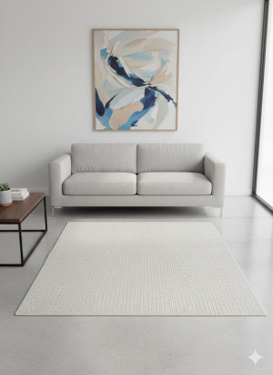 Dywan 100x100 cm beżowy jednolity strukturalny nowoczesny Durkar Pastel 35818B
