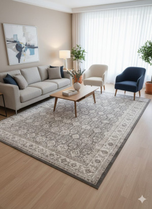 Dywan 235x350 cm beżowo-szary – klasyczny orientalny wzór Gramercy