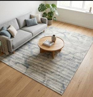 Dywan nowoczesny szaro-beżowy 280x380 cm – elegancki marmur / vintage