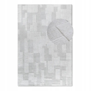 Dywan wełniany do salonu 160x230cm-Villeroy&BOCH ALEXIS, kremowy z miękkim włosiem, wycinany 3d