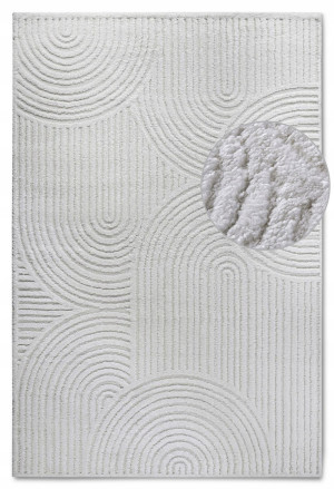 Dywan pluszowy do salonu 160x235cm-Elle DECOR CHAPPE ,kremowy nowoczesny wzór