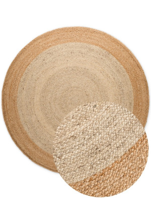 DYWAN okrągły ,naturalny z juty HANSE HOME Bouclé okrągły 160cm w kolorze kremowo beżowym