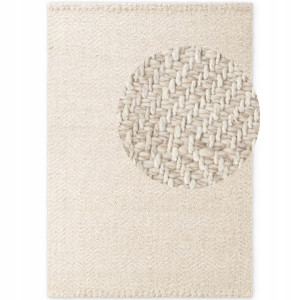 DYWAN wełniany do salonu 160x230cm w kolorze kremowym,Elle Decoration Majoli