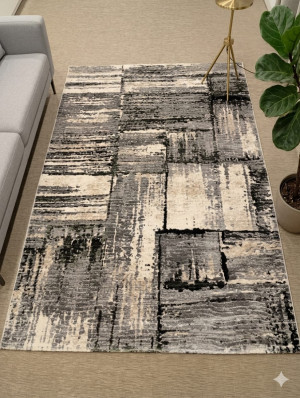 Dywan nowoczesny SETA PLATINUM D333A – szaro-beżowy 160x230 cm
