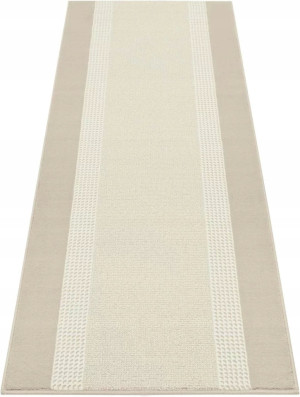 Chodnik na korytarz, przedpokój 80x500cm-Hanse Home z krótkim miękkim włosem, beżowo kremowy nowoczesny wzór